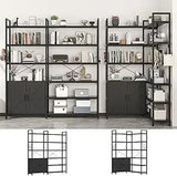 5-Tier L-Shaped Corner Bookcase – White & Gold Modern Display Shelf with Adjustable Feet & Anti-Tip Design