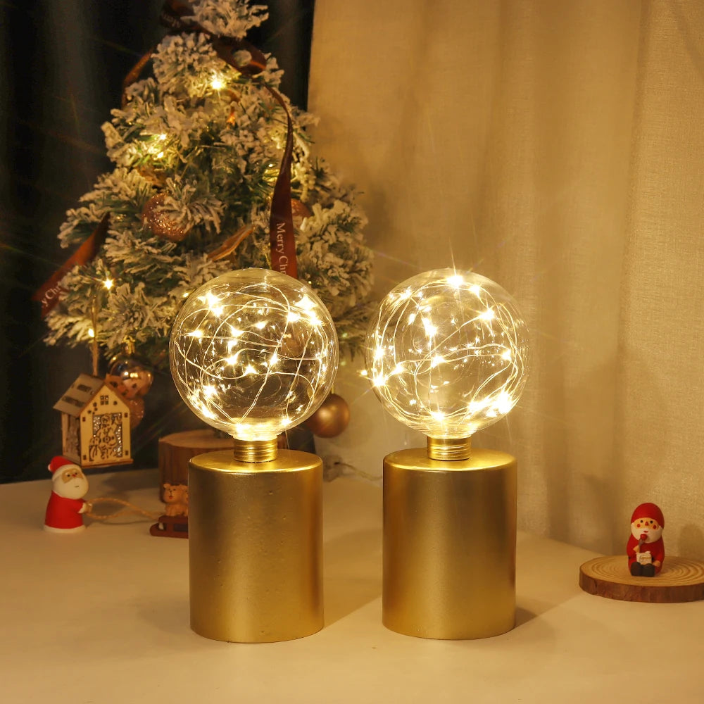 2PCS Gold Table Lamps – Battery Powered Cordless Lighting for Living Room, Bedroom, Weddings & Home Décor