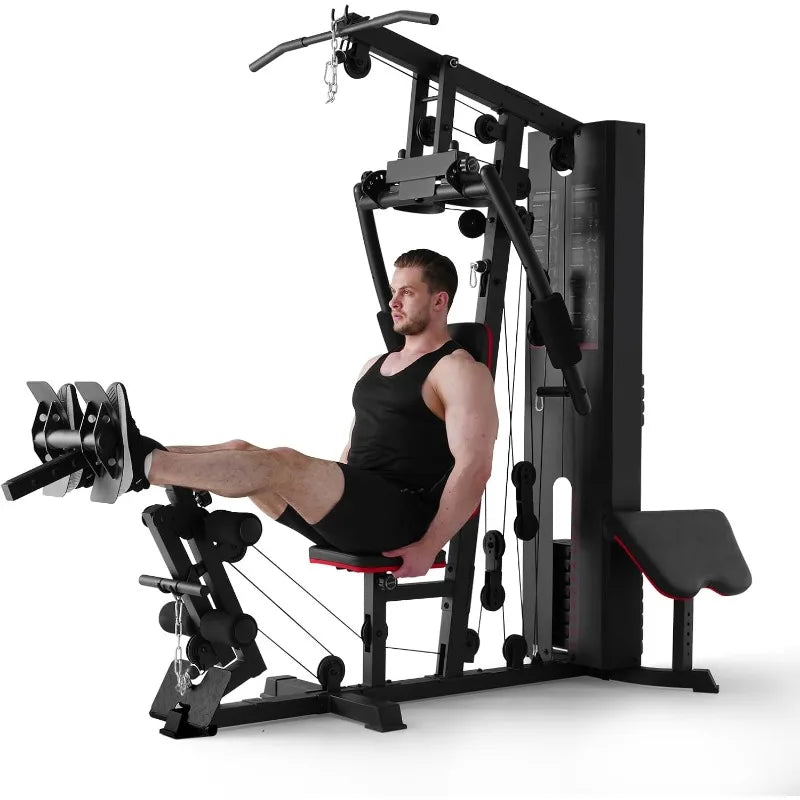 Mikolo Home Gym Workout Station – Compact All-in-One Strength Machine with 150 lb Weight Stack 🏋️
