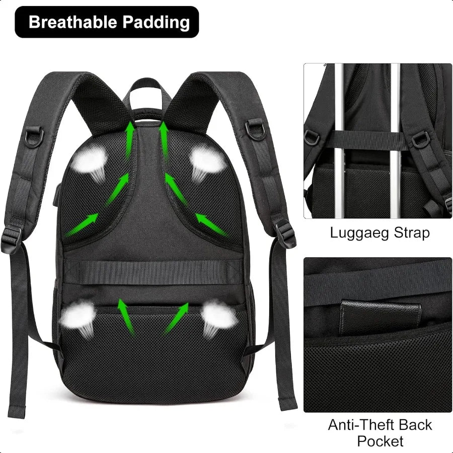 Water-Resistant Anti-Theft Laptop Backpack — Durable Travel & School Bag for Men & Women