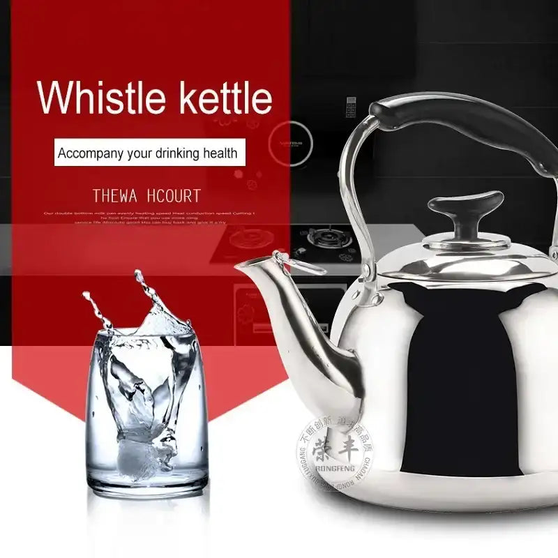 3 L Stainless Steel Whistle Kettle – Thick Food-Grade Tea Kettle for Induction, Gas, Camping