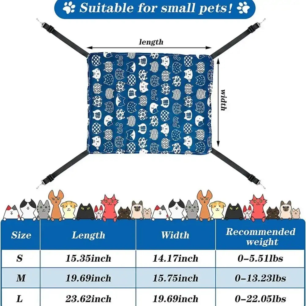 2 Pcs Reversible Cat Hanging Hammock – Soft Breathable Pet Cage & Bed for Small Dogs, Rabbits & Cats