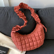 Quilted Bubble Cloud Crossbody Bag – Solid Color Padded Shoulder Purse with Adjustable Strap
