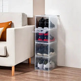 Shoe Storage Box (4pack) Shoes Organizer Auto-Opening White Shoe-shelf Home Furniture Cabinets for Living Room Shoerack Cabinet - PulinGO