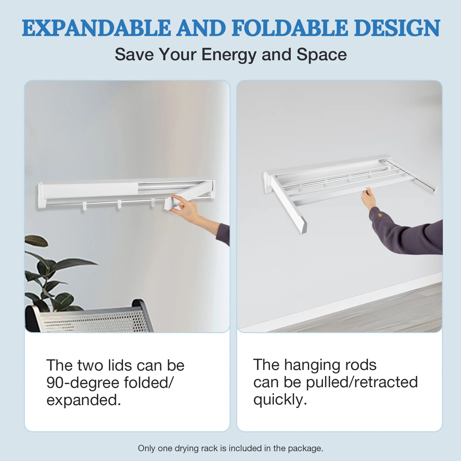 Wall‑Mount Scalable Hanging Rack – Wall-Mounted Collapsible Drying Rack for Bathroom, Laundry & Closet
