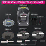 Lecon Chef 3-in-1 Electric Food Processor – Vegetable Dicer, Chopper & Slicer with 3 Stainless Steel Blades