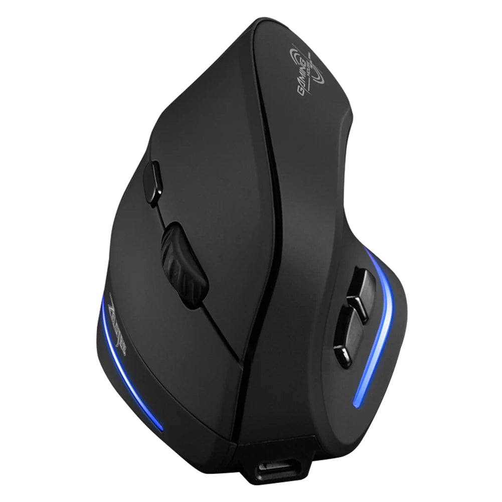 Zelotes F-35 Vertical Wireless Mouse – Ergonomic Rechargeable 6-Button Design with Adjustable 2400 DPI