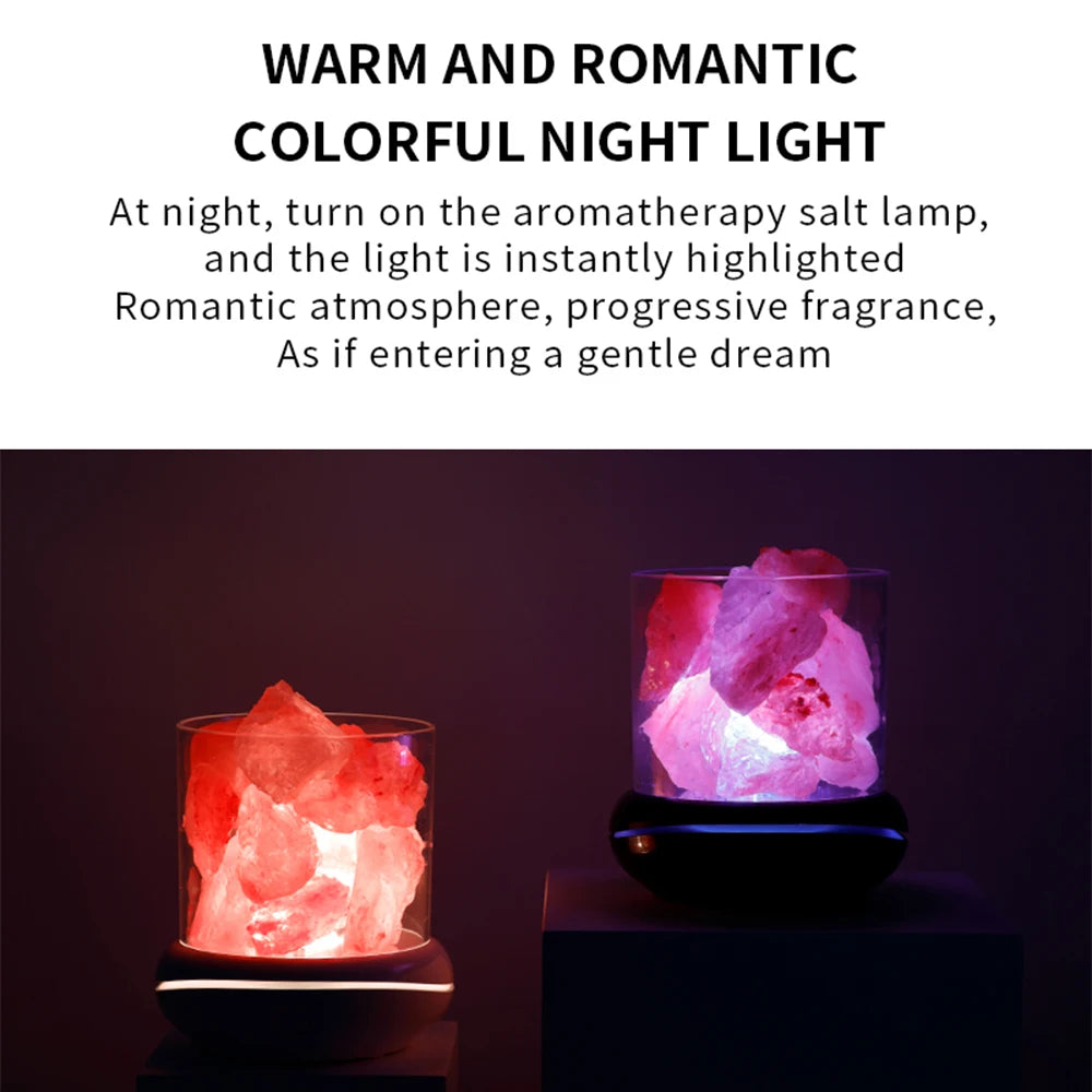 USB Powered Himalayan Salt Lamp – RGB Colorful Aroma Night Light for Bedside, Kids’ Room & Relaxing Home Decoration Gift