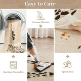 Leopard Print Area Rug 8x10 – Washable Ultra-Thin Non-Slip Modern Rug for Living Room & Bedroom