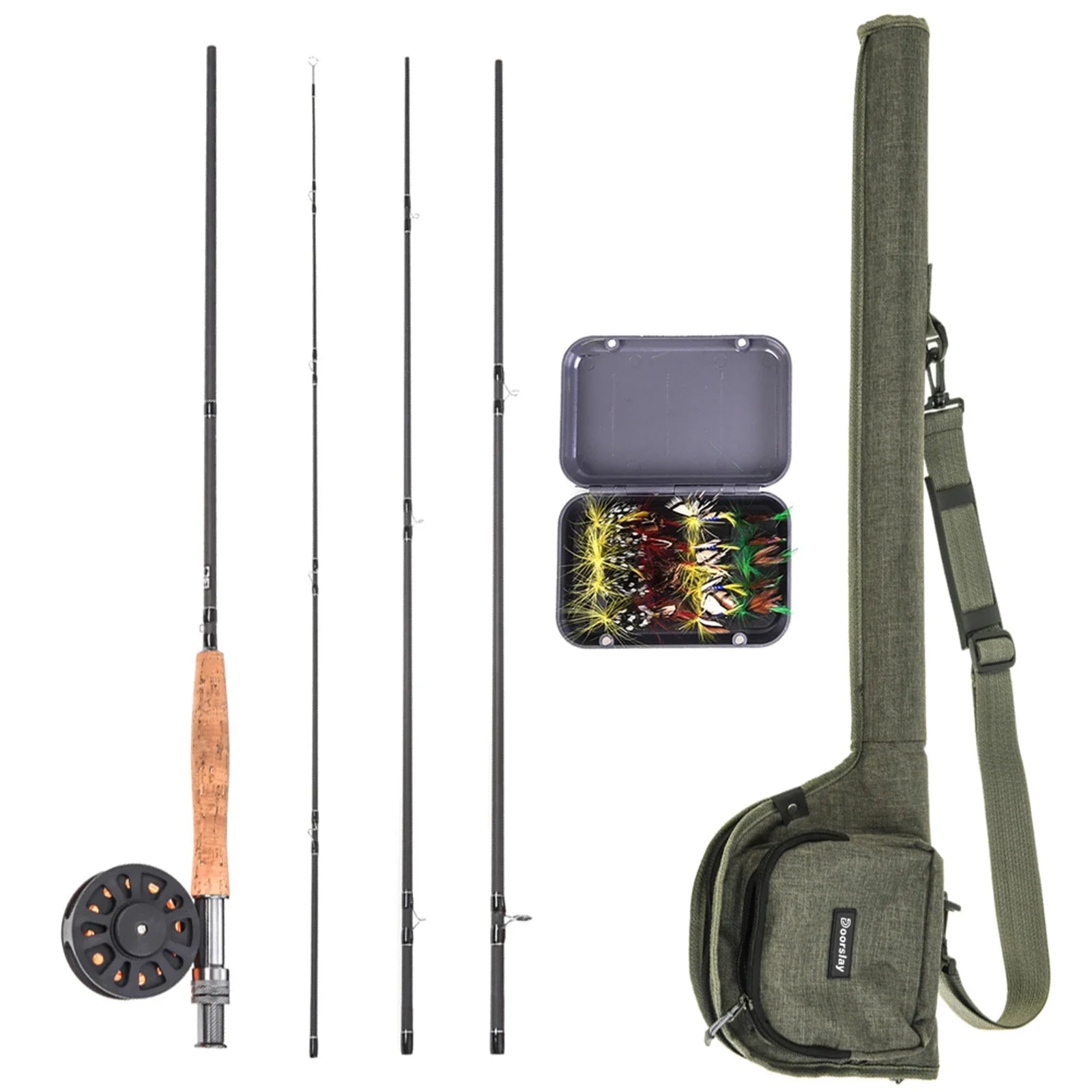 9ft Fly Fishing Rod & Reel Combo – Complete Starter Kit with Carry Bag & 20 Flies | Lightweight Fly Rod, Reel & Line Setup
