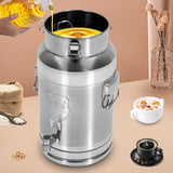 “Stainless Steel Milk Can Transport Barrel with Spigot – 20 L Beverage Dispenser”