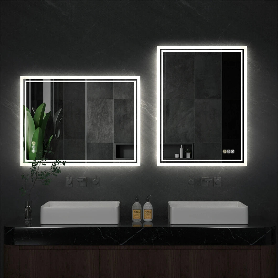 LED Bathroom Mirror – Backlit, Dimmable, Anti-Fog Makeup Mirror (IP65 Rated)