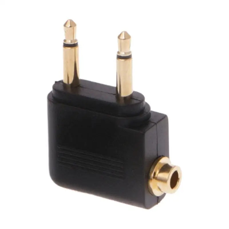 1pcs Dual 3 5mm Male To 3 5mm Female AUX Audio Jack Adapter Airplane Travel Earphone Golden Plated Converter For Airline