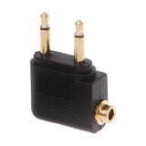 1pcs Dual 3 5mm Male To 3 5mm Female AUX Audio Jack Adapter Airplane Travel Earphone Golden Plated Converter For Airline