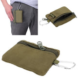 Mini Outdoor MOLLE Pouch – Nylon Zipper EDC Pocket Wallet with Carabiner for Keys, Cards & Essentials
