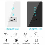 Melery Mexico Plug WiFi Smart Socket – Tuya App Intelligent US Wall Outlet with Touch Glass Panel, Alexa & Google Home Compatible