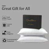 Goose Down Pillows Set of 2 – King Size Soft & Breathable Hotel-Quality Down and Feather Bed Pillows | Supportive for All Sleep Positions