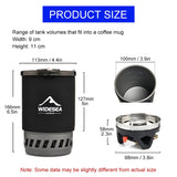 Widesea Camping Cooking System – Portable Gas Stove with Heat Exchanger, Coffee Pot, Cup & Cookware Set 🔥☕