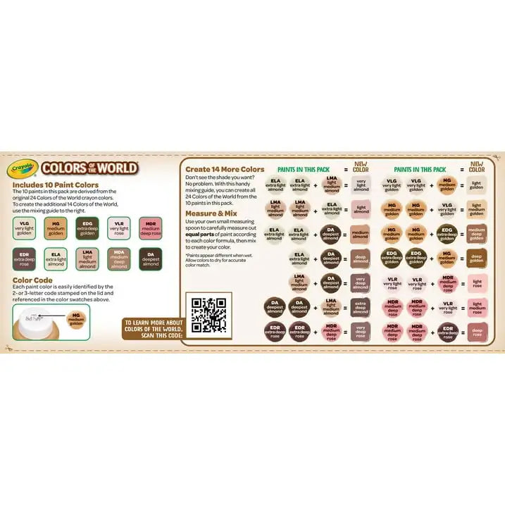 Crayola Colors of the World Washable Paint – 10-Count Skin Tone Paint Set for Kids & Classrooms 🎨