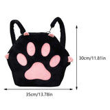 Cute Cat Paw Plush Backpack — Kawaii Soft Furry Bag with Adjustable Straps for Women & Girls