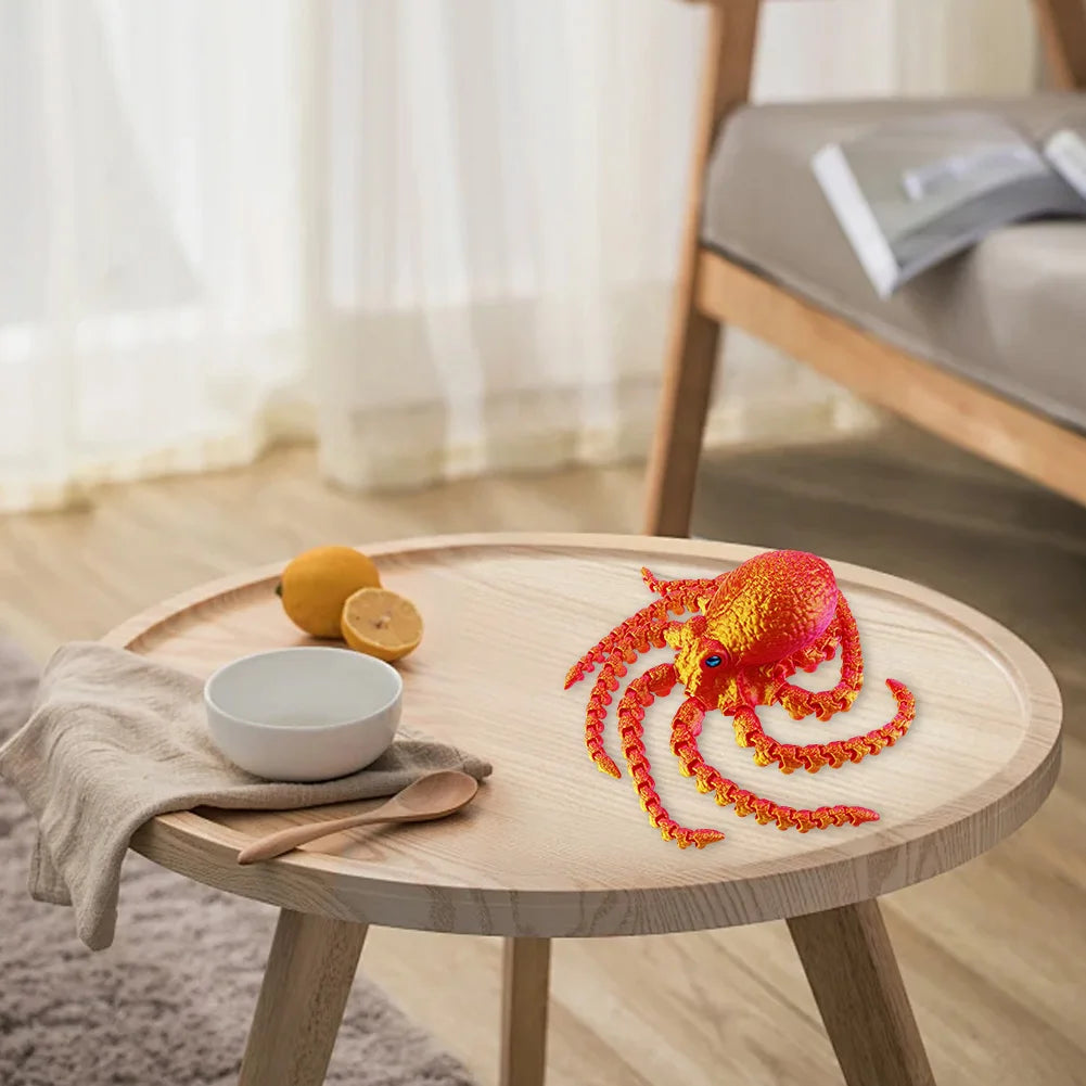 3D Printed Articulated Octopus – Sea Life Decorative Model Toy for Home & Office Desk Décor