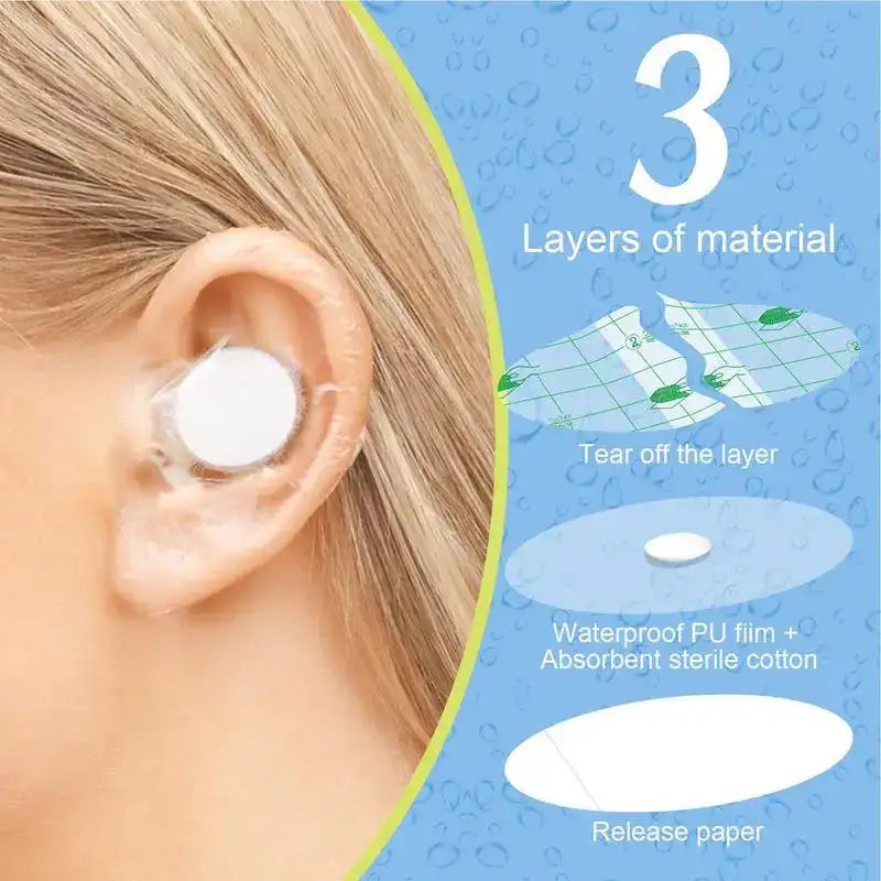 Baby Waterproof Ear Protection Stickers – 60PCS Soft Shower & Swimming Ear Shields