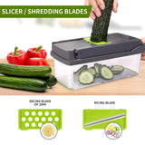 14-in-1 Multifunctional Vegetable Chopper – Manual Food Cutter, Slicer, & Shredder for Kitchen Prep