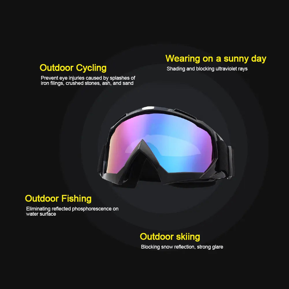 Motorcycle & Snowboard Goggles – Windproof Anti-Fog Cycling Sunglasses with UV Protection for Winter Outdoor Sports