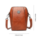Women’s Retro PU Crossbody Bag — Waterproof Scratch-Resistant Phone Wallet Messenger Purse