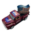 Rustic Patriotic Truck Décor – Vintage American Flag Design | 4th of July Celebration Home & Office Decoration