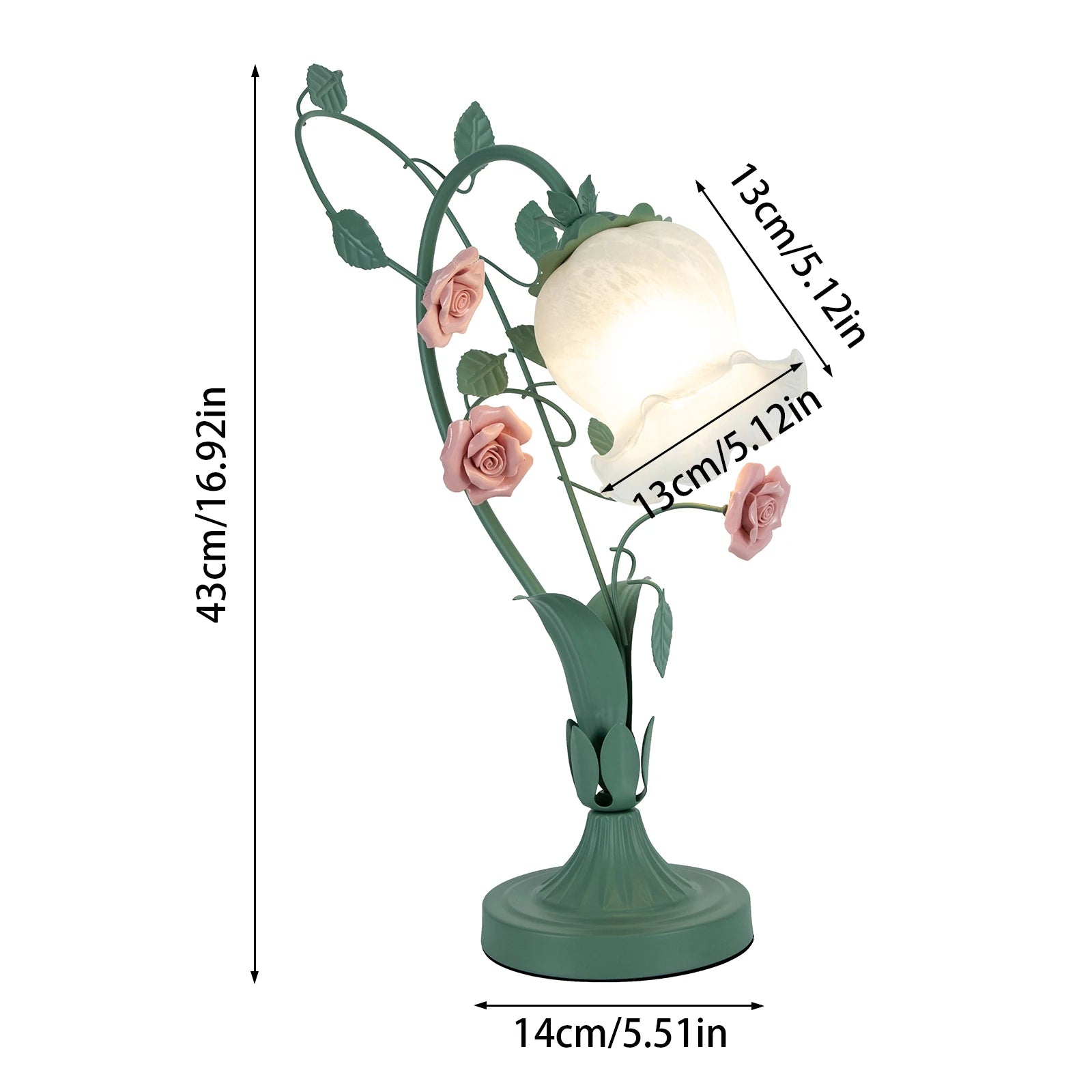 🌸 Modern Bedside Flower Glass Table Lamp – Stained Glass Reading Lamp for Nightstand & Desk with Switch Control