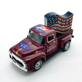 Rustic Patriotic Truck Décor – Vintage American Flag Design | 4th of July Celebration Home & Office Decoration