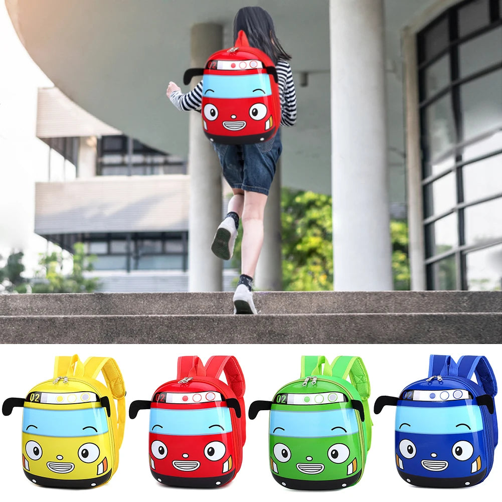 3D Cartoon Bus Daycare Backpack – Cute Kindergarten School Bag for Boys & Girls | Lightweight Toddler Travel Backpack