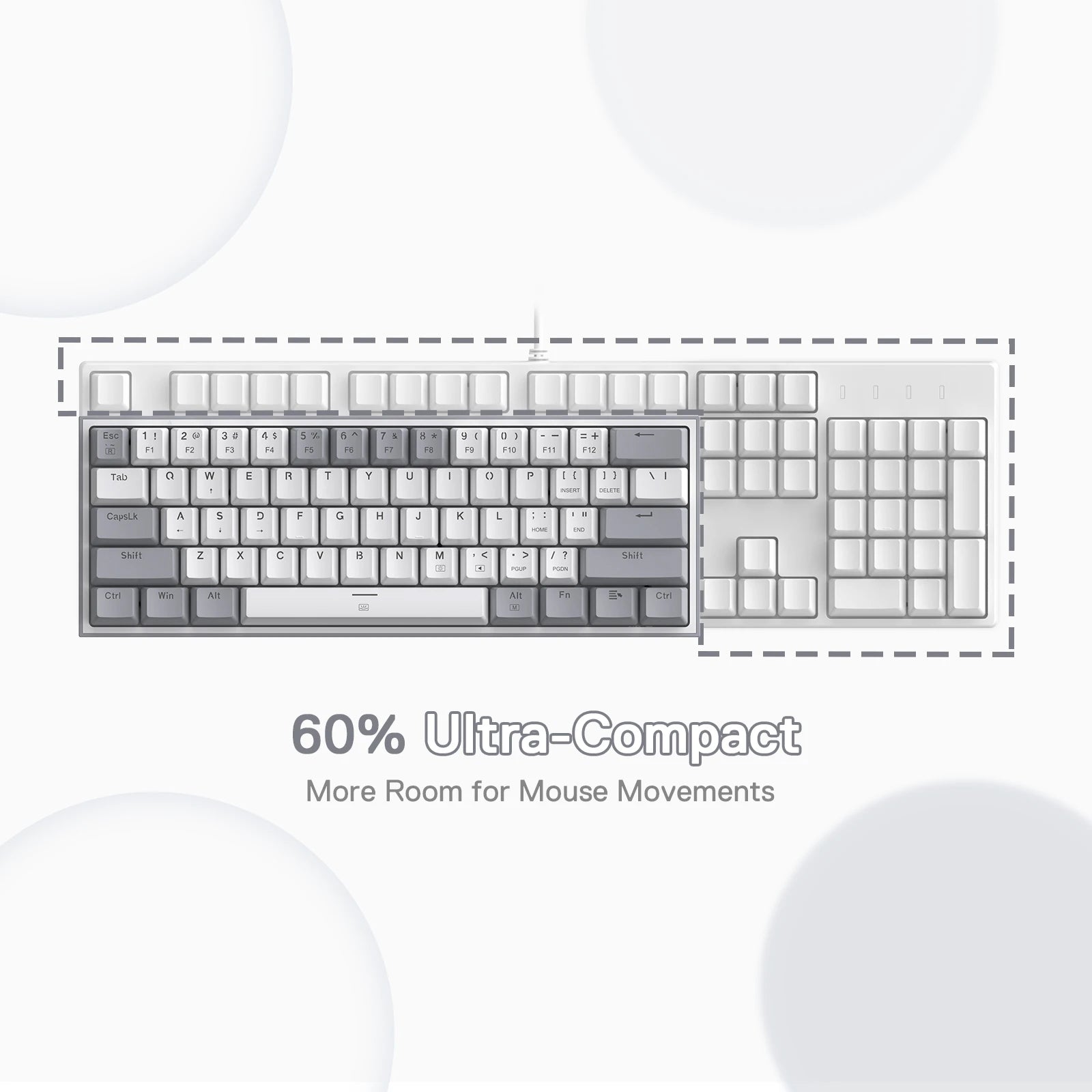 Redragon K617 Fizz 60% RGB Gaming Keyboard – 61 Keys Compact Hot-Swap Mechanical Keyboard with Red Switches