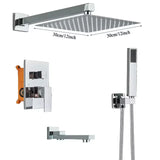 Chrome 16-Inch Rainfall Concealed Shower System Set – Wall-Mounted Mixer Tap