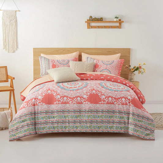 7-Piece Printed Comforter Bed-in-a-Bag Set — Comforter, Flat & Fitted Sheets, 2 Pillowcases, 2 Shams