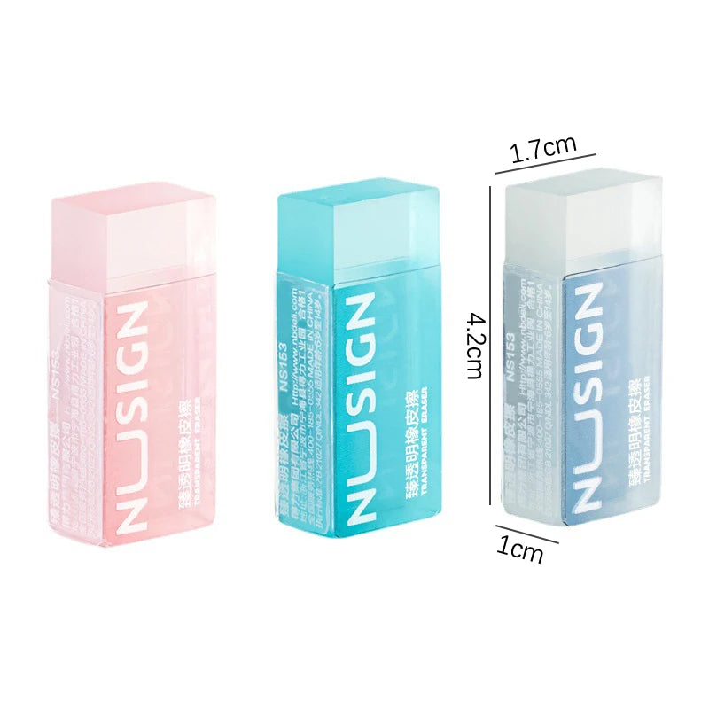 Clean Rub Eraser Soft Transparent Rubber Erasers – Solid Color Wipe-Clean Eraser for ...