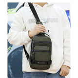 Men’s Large-Capacity Nylon Chest Bag – Lightweight Korean-Style Travel Crossbody Shoulder Backpack for Daily Use