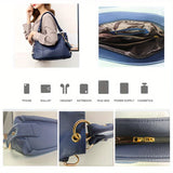 Classic Design Soft Leather Hobo Bag – 2-Way Carry Large Capacity Tote & Crossbody with Trendy Keychain 👜✨
