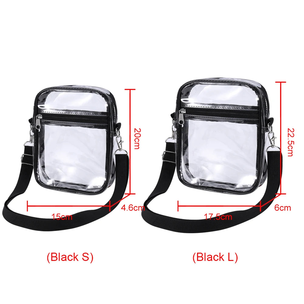 Transparent TPU Crossbody Bag — Stadium-Approved Clear Shoulder Messenger Purse for Travel, Concerts & Sports
