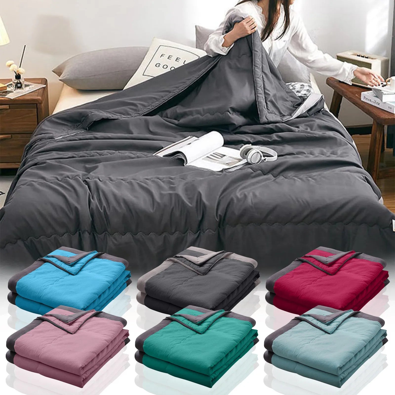 Lightweight All-Season Cooling Blanket – Breathable Bedspread for Hot Sleepers (Double 140×200 cm)
