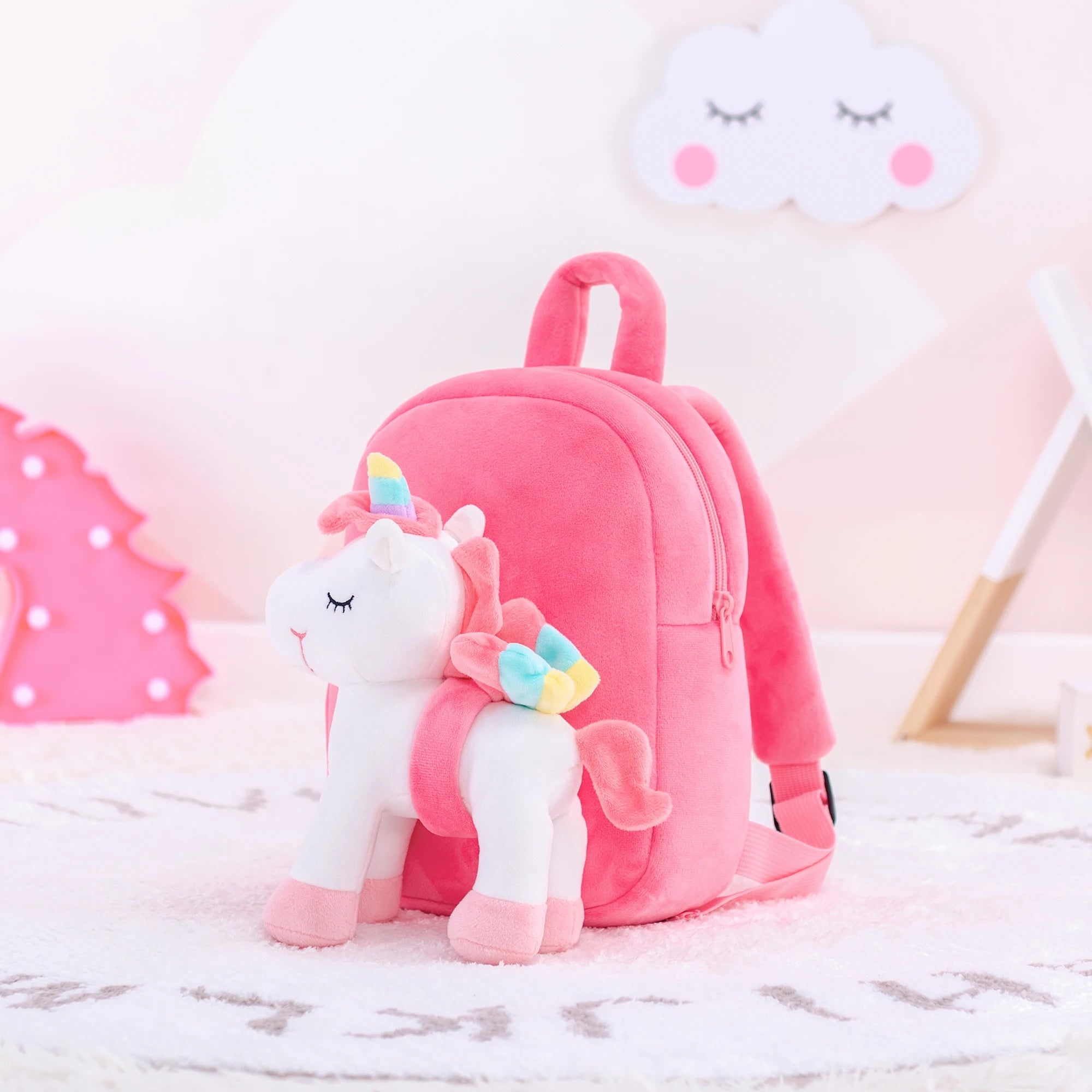 Standing Unicorn Plush Backpack – Cute Kids Bag & Stuffed Animal Toy | Soft Unicorn Backpack Gift for Baby Girls & Toddlers