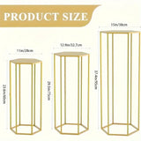 Large 6-Sided 3-Piece Hexagon Storage Rack Set – Display Shelves for Vases, Decorations & Party Tables