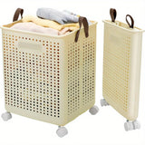 66.5 L Foldable Laundry Basket with Wheels – XL Collapsible Storage Bin for Clothes & Toys