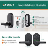Smart Door Handle Lock with Keypad – YAMIRY Fingerprint Smart Lock with App, Generate Passcode Remotely