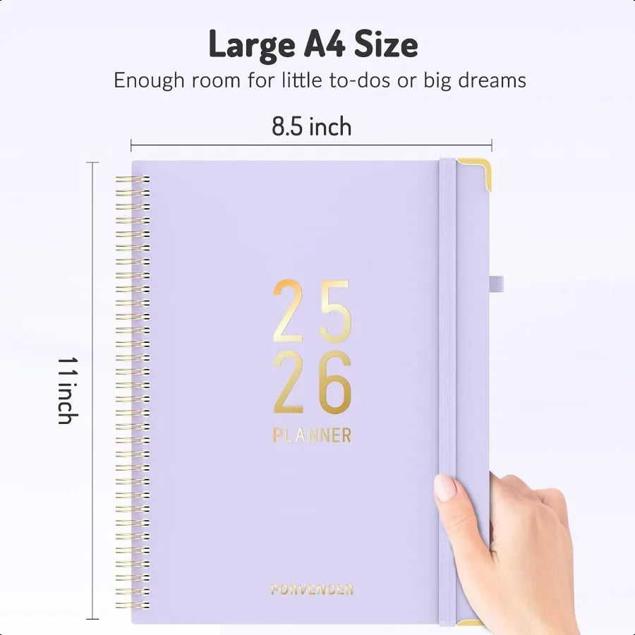 2025-2026 Academic 18-Month Daily & Weekly Agenda Planner – Hardcover Calendar Book