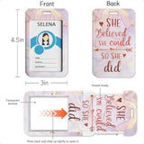 🌟 Women’s Inspirational Badge Holder – Retractable Reel ID Card Holder with Heavy Duty Clip & Vertical Name Tag Design