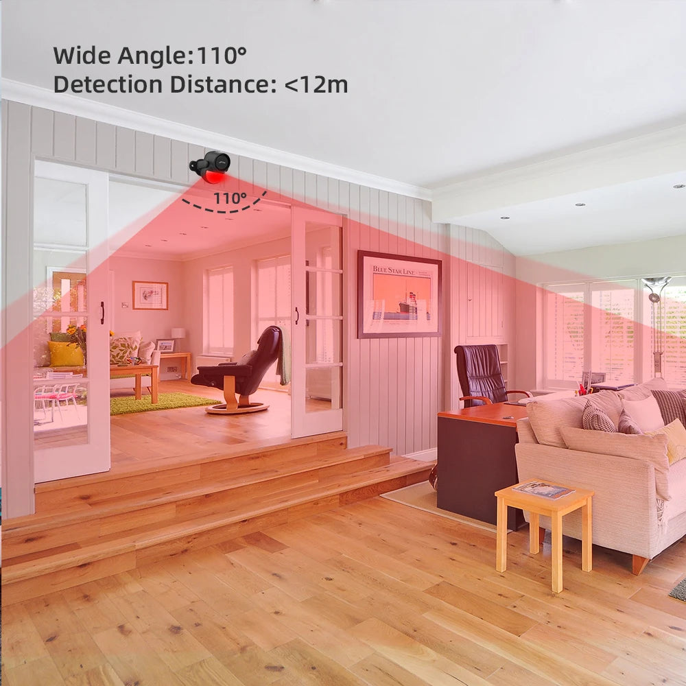 🚨 CPVAN Infrared Motion Detector – Wireless 433MHz PIR Sensor with 125dB Sound Alarm for Home Security