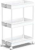 3-Tier Mobile Storage Cart – Bathroom & Laundry Organizer Utility Cart with Wheels