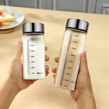 Portable Graduated Glass Water Bottle with Lid – Durable Transparent Travel Cup for Milk, Tea & Outdoor Sport